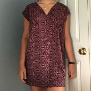 Printed burgundy dress